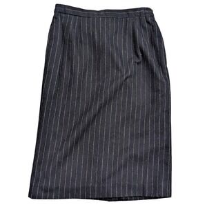 Sweet Suit Skirt Women 10P Black Pinstripe Wool Blend Pencil Workwear Petite